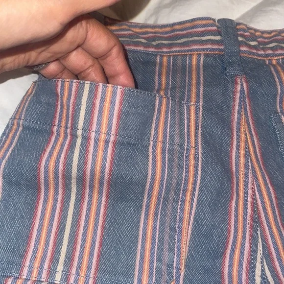 MADEWELL Emmett Shorts in Rainbow Stripe Size 24 soft denim High waisted. - Picture 9 of 15